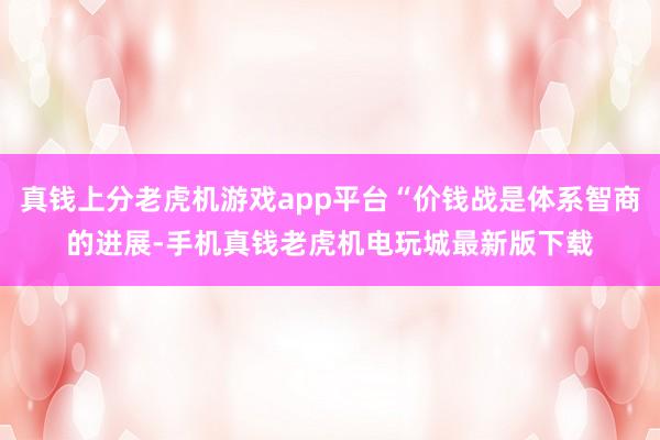 真钱上分老虎机游戏app平台“价钱战是体系智商的进展-手机真钱老虎机电玩城最新版下载