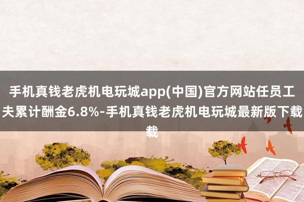 手机真钱老虎机电玩城app(中国)官方网站任员工夫累计酬金6.8%-手机真钱老虎机电玩城最新版下载