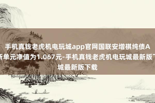 手机真钱老虎机电玩城app官网国联安增祺纯债A最新单元净值为1.067元-手机真钱老虎机电玩城最新版下载